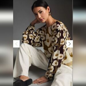 Anthropologie Bl^nk Miranda Peasant Blouse Medium